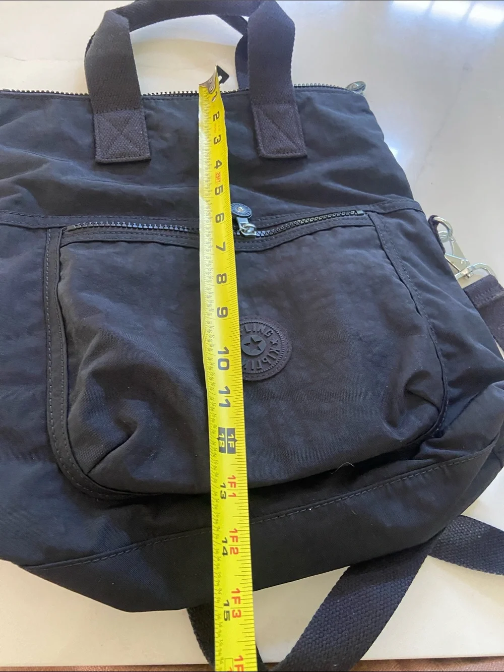 Kipling Black Nylon Messenger Crossbody Bag